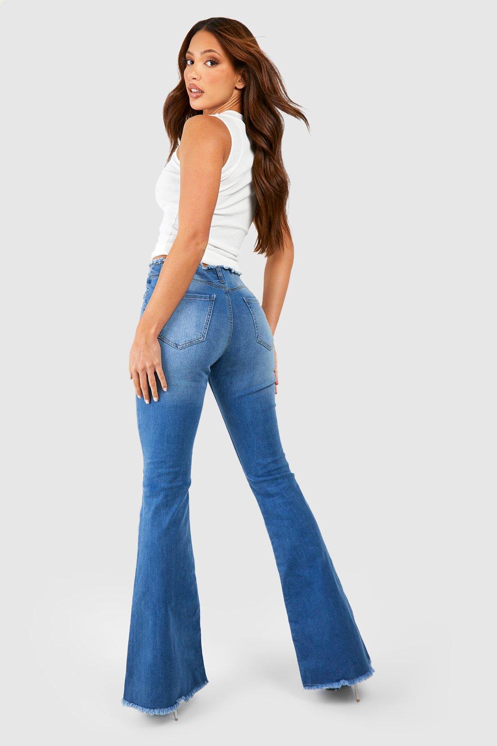 Pantalon best sale flare bleu